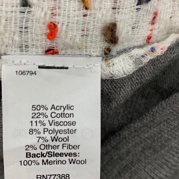 J. Crew Tweed Front Merino Wool sweater XXS - Picture 5 of 7